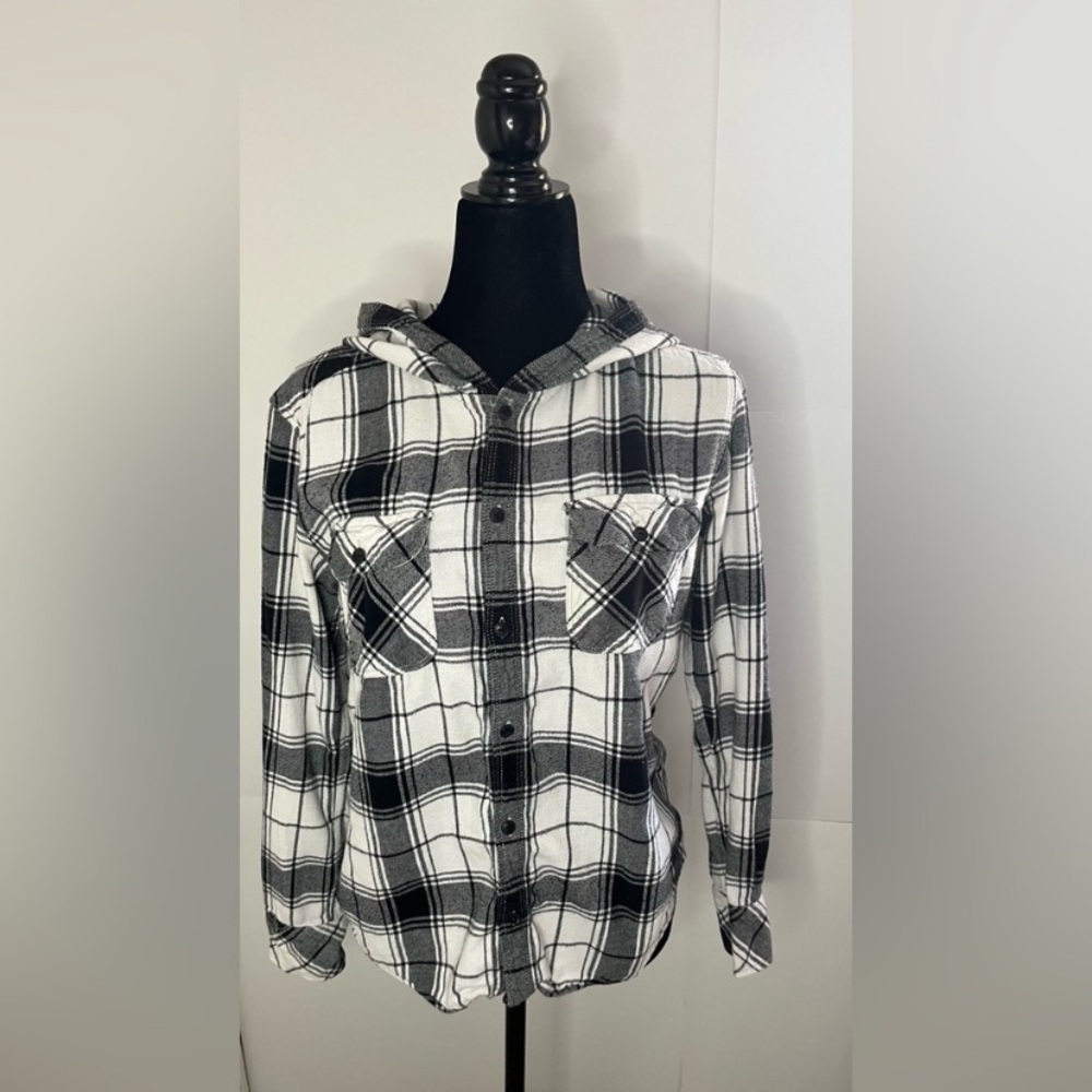 𝅺TNA Boyfriend Fit Plaid Hoodie